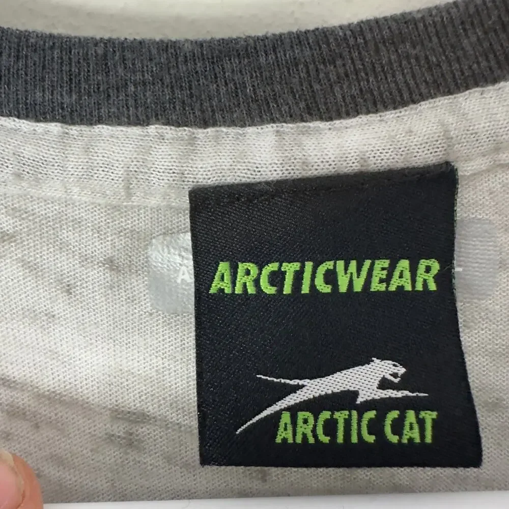 Arctic Cat Racing Women XL T Shirt Gray Team Arctic Logo Snocross Snowmobile Y2K - Picture 6 of 7